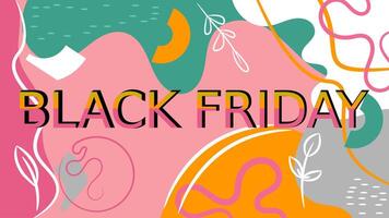 A whimsical and dynamic visual representation of Black Friday excitement vector