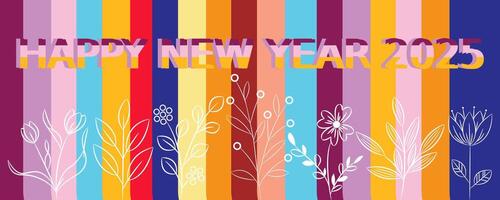 Against this backdrop the words HAPPY NEW YEAR 2025 are displayed in a playful 3D like font adding depth and dimension to the artwork vector