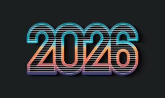 2026 contento nuevo año número diseño con Clásico color. vector