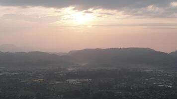 Cianjur, West Java Indonesia. October 17, 2021. photo of a visitor enjoying the morning on the hills