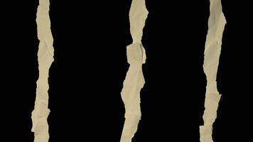 Motion Graphics,Torn Paper Texture Abstract Beige Torn Paper Strips on Black Background video