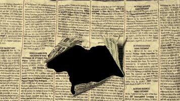 Torn Newspaper Graphic with Black Hole.An exciting image showing a torn newspaper revealing a black hole.Perfect for concepts of mystery, secrets or missing information. video