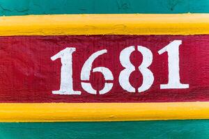Text and numbers on a metal surface with the symbols of the USSR for design and commercial use photo