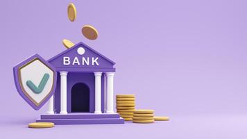 3D render banking system, noble payment. photo