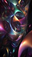 Captivating Abstract Background with Bright Glowing Shapes and Dynamic Light Patterns photo