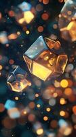 Futuristic Light Effects with Glowing Geometric Patterns for Abstract Backgrounds photo