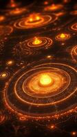 Stylish Abstract Background of Glowing Shapes and Shimmering Light Waves photo