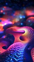Unique Abstract Background with Vivid Glowing Shapes and Soft Light Waves photo