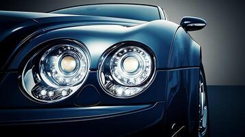 Close-up of headlight design with wide-open copy space photo
