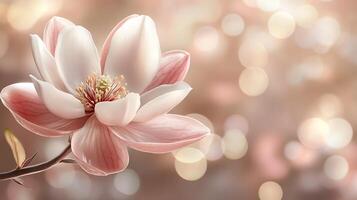 Captivating Bloom Photography with Artistic High-Resolution Bokeh Background photo