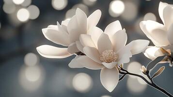 Realistic Flower Close-Up with Dreamy Background Bokeh photo