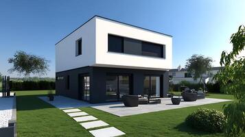Captivating Modern Architecture Highlighted in High-Definition Real Estate Imagery photo
