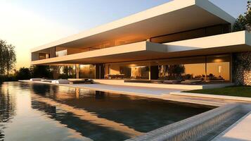 High-Definition Real Estate Photo of a Luxurious Home with Striking Modern Features