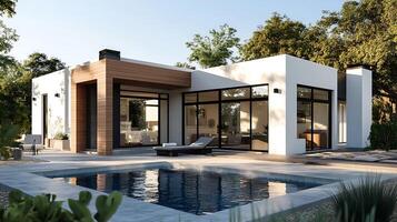 High-Resolution Real Estate Photo Showcasing a Luxurious Modern Home Bold Architecture