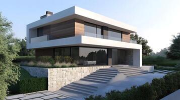 Modern real estate brilliance displayed in high-resolution photography photo