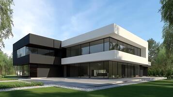 Modern architecture in crystal-clear high-resolution imagery photo
