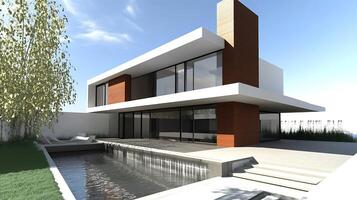 High-resolution display of contemporary and innovative modern home design photo