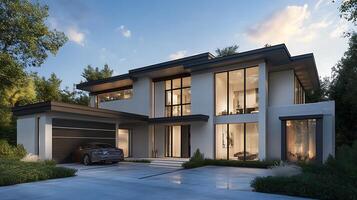 High-definition photography of luxurious and innovative modern home design photo