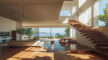High-res real estate photography showcasing innovative modern home architecture photo