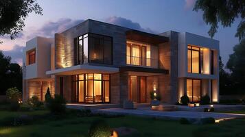 High-resolution imagery of innovative and luxurious modern architectural design photo