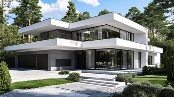 High-resolution image of a sleek and luxurious modern architectural photo