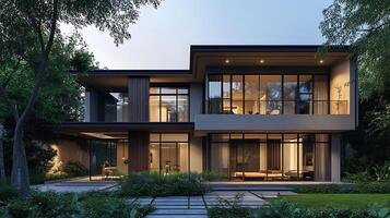 Modern real estate brilliance displayed in exquisite high-resolution photography photo