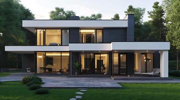High-definition real estate photography capturing sleek modern architectural beauty photo