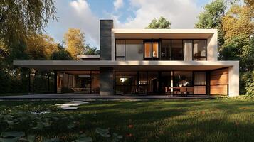 Modern luxury home design displayed in crisp high-resolution imagery photo