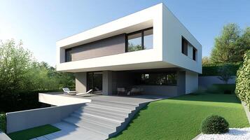 Sleek modern duplex design displayed in exquisite high-definition photography photo
