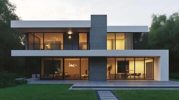 Stunning high-definition photo of a luxurious and modern duplex home