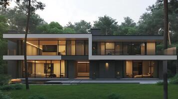 High-resolution capture of a beautifully designed modern duplex architectural photo
