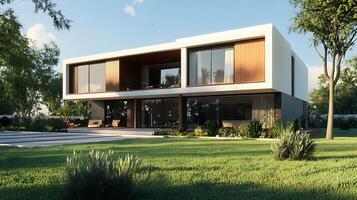 High-Resolution Showcase of a Stylish Modern Duplex Home photo