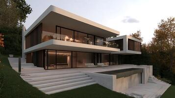 Elegant Modern Duplex Design Captured in High-Resolution Architectural Photography photo