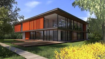 High-Resolution Architectural Photography of a Stunning Modern Duplex Home photo