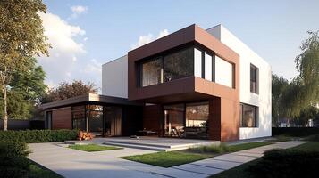 Stunning high-definition photo of a beautifully crafted modern duplex house