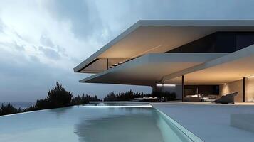 Sleek, Elegant Modern House with Luxurious Architecture photo