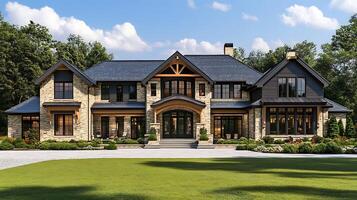 Modern Family Home Featuring Elegant Design and Comfortable Living Areas photo