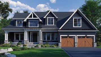 Modern Family Home Featuring Sleek Style and Comfortable Urban Spaces photo