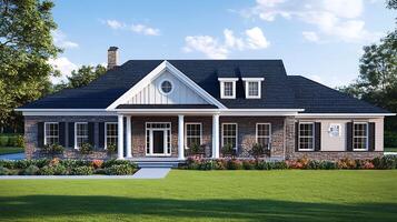 Sophisticated Residential Architecture Offering Sleek Aesthetics and Practical Family Comfort photo