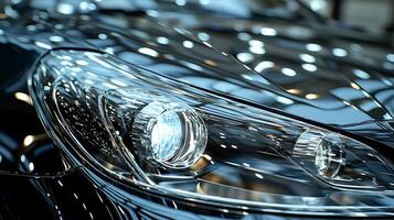 Modern Headlight Design Captured in Intricate Close-Up Details photo