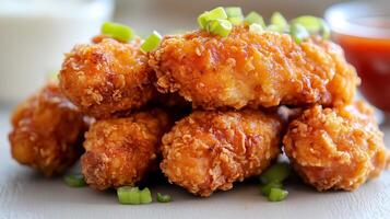 Close-Up of Tasty Chicken Fry, Crispy and Full of Flavor photo