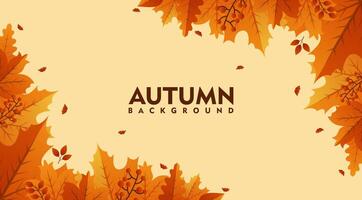 autumn background with leaves and autumn leaves vector