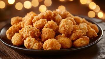 Chicken Fry Served with a Bokeh Backdrop photo