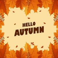 hello autumn background with autumn leaves illustration vector