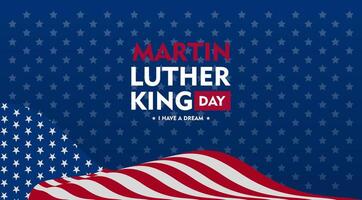 martin luther king day background with american flag for banner vector