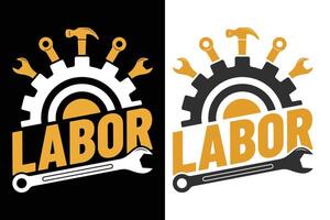 Labor Typography Print Design vector