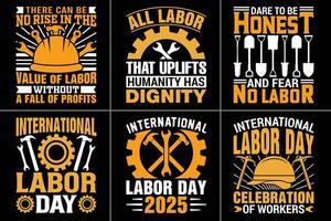 Labor Day Typography Print Design Bundle vector