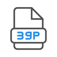 3gp colored outline icon for file format with modern design vector