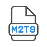 M2ts modern icon with detailed colored outline for file format vector