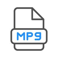 Mpg file type icon modern design with color lines for file format icon vector